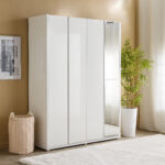 Artisan 4-Door Glossy Wardrobe with Drawer & Mirror