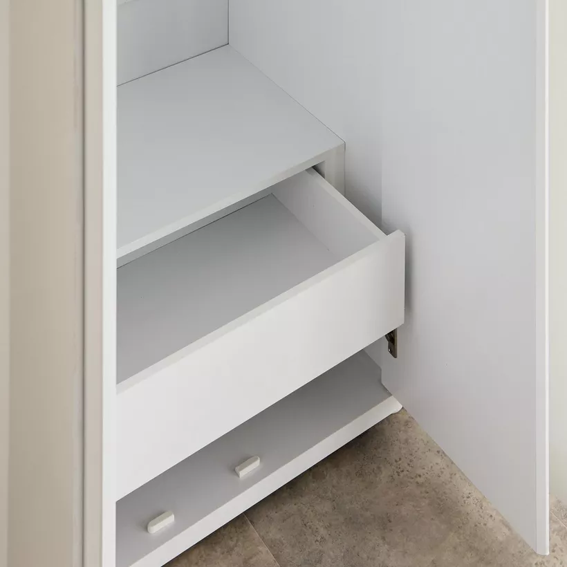Artisan 4-Door Glossy Wardrobe with Drawer & Mirror - Image 6