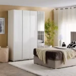 Artisan 4-Door Glossy Wardrobe with Drawer & Mirror