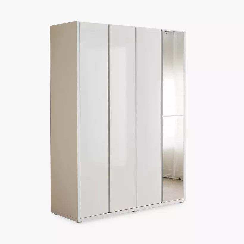 Artisan 4-Door Glossy Wardrobe with Drawer & Mirror - Image 10