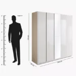 Artisan 5-Door Glossy Wardrobe with Mirror