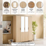 Island 4-Door Wardrobe with 2 Mirror
