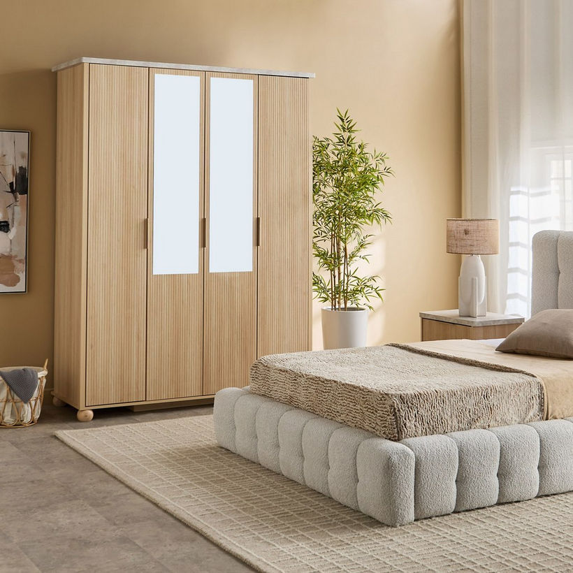 Island 4-Door Wardrobe with 2 Mirror - Image 10