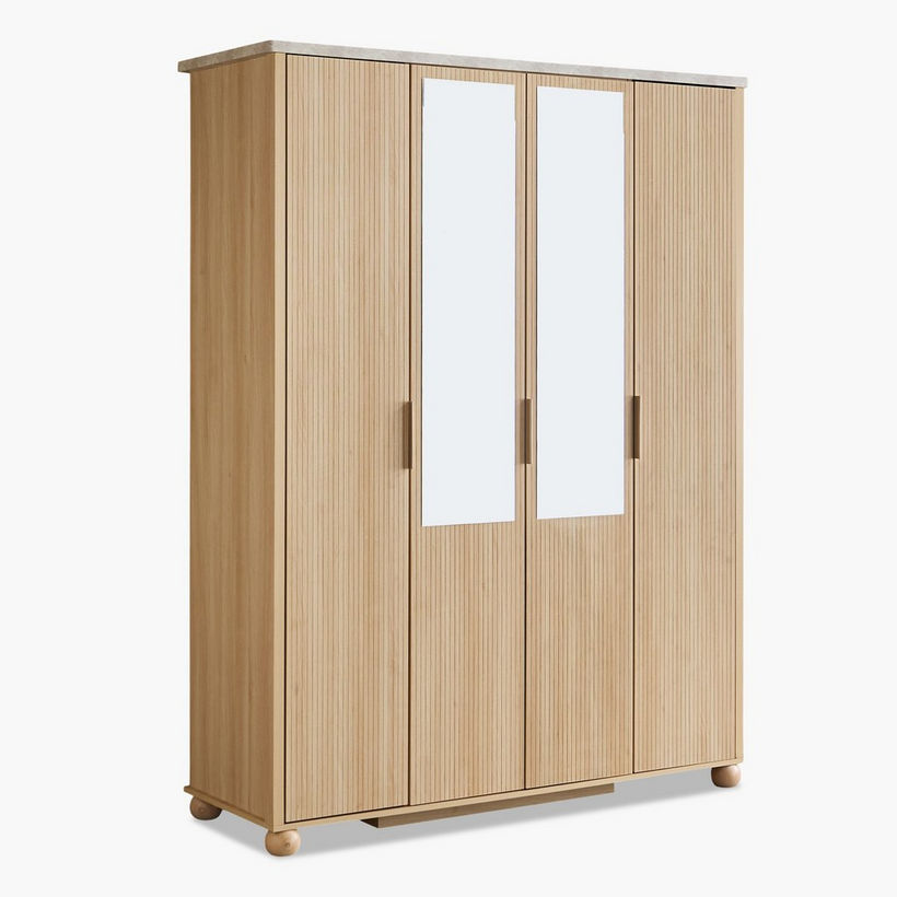 Island 4-Door Wardrobe with 2 Mirror - Image 11