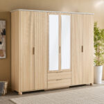 Island 6 Doors Wardrobe with 2 Drawers and Mirror