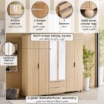 Island 6 Doors Wardrobe with 2 Drawers and Mirror