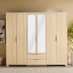 Island 6 Doors Wardrobe with 2 Drawers and Mirror