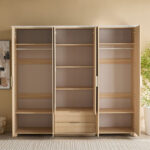 Island 6 Doors Wardrobe with 2 Drawers and Mirror