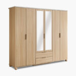Island 6 Doors Wardrobe with 2 Drawers and Mirror
