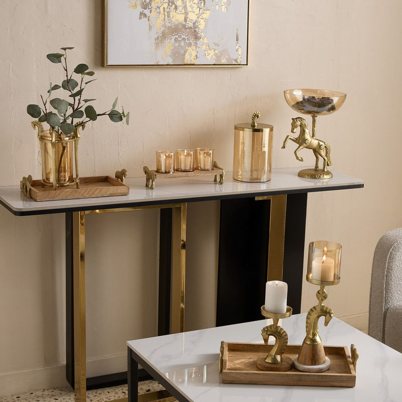 Astro Horse Pillar Candleholder with Glass - 10x10x35 cm - Image 9