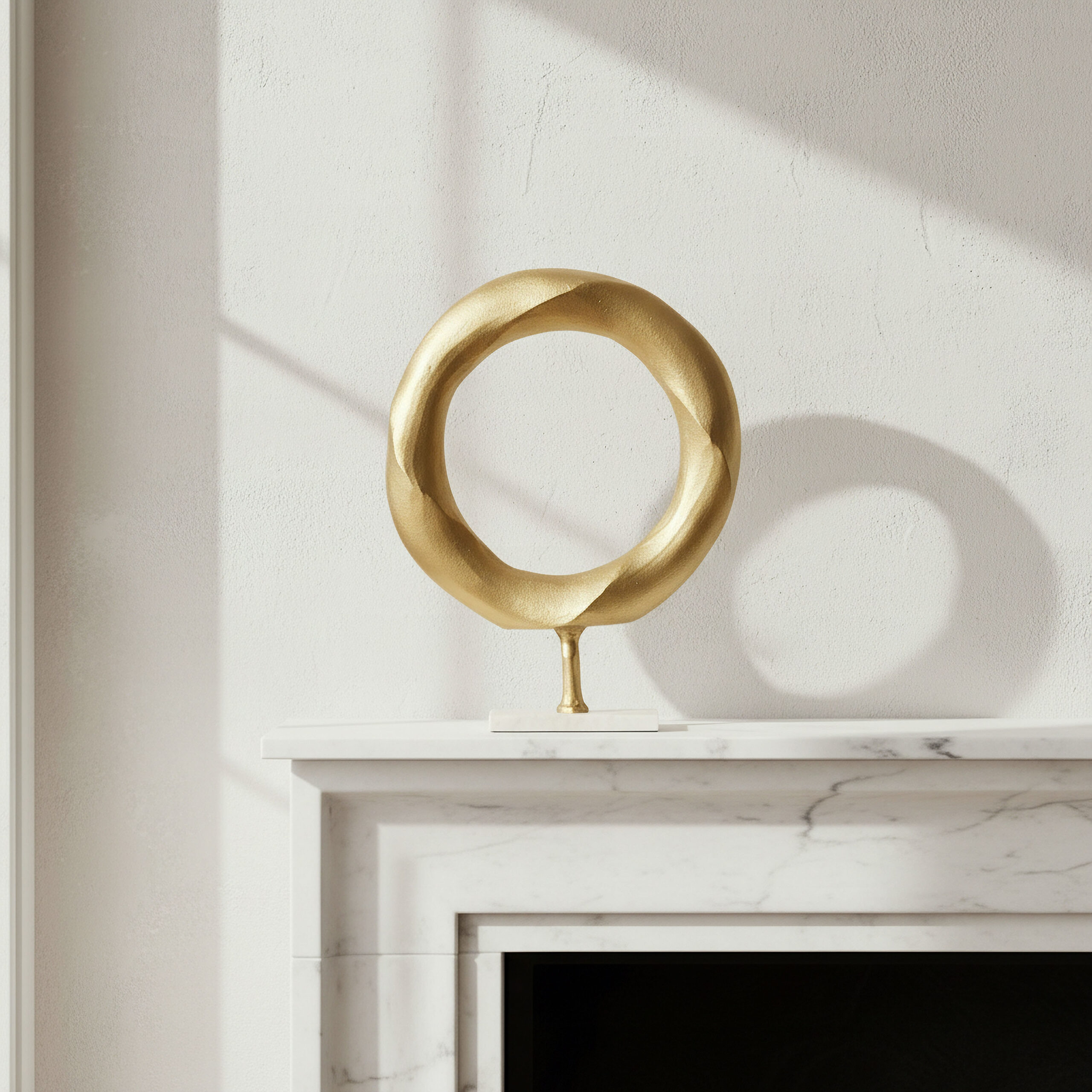 Blake Aluminium Round Table Accent with Marble Accent - 33x8x4.5 cm