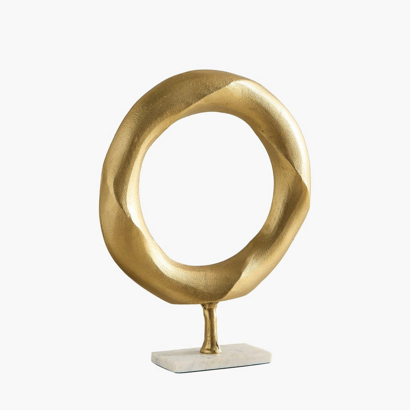 Blake Aluminium Round Table Accent with Marble Accent - 33x8x4.5 cm - Image 2