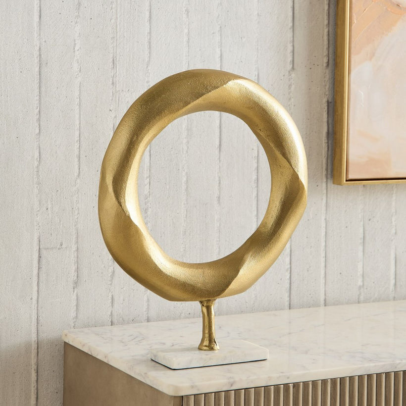 Blake Aluminium Round Table Accent with Marble Accent - 33x8x4.5 cm - Image 5