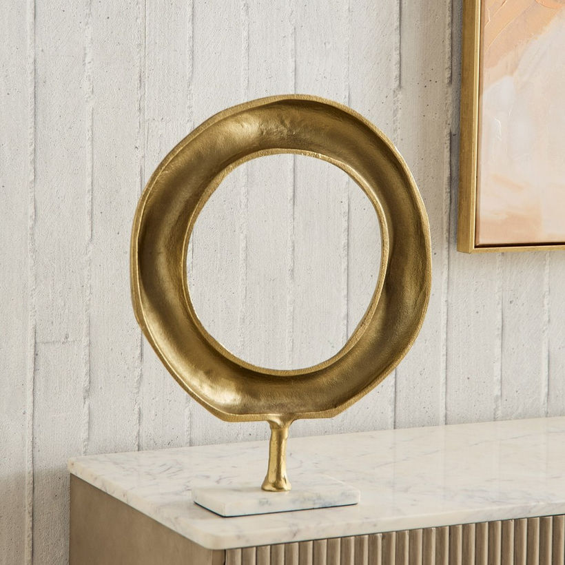 Blake Aluminium Round Table Accent with Marble Accent - 33x8x4.5 cm - Image 6