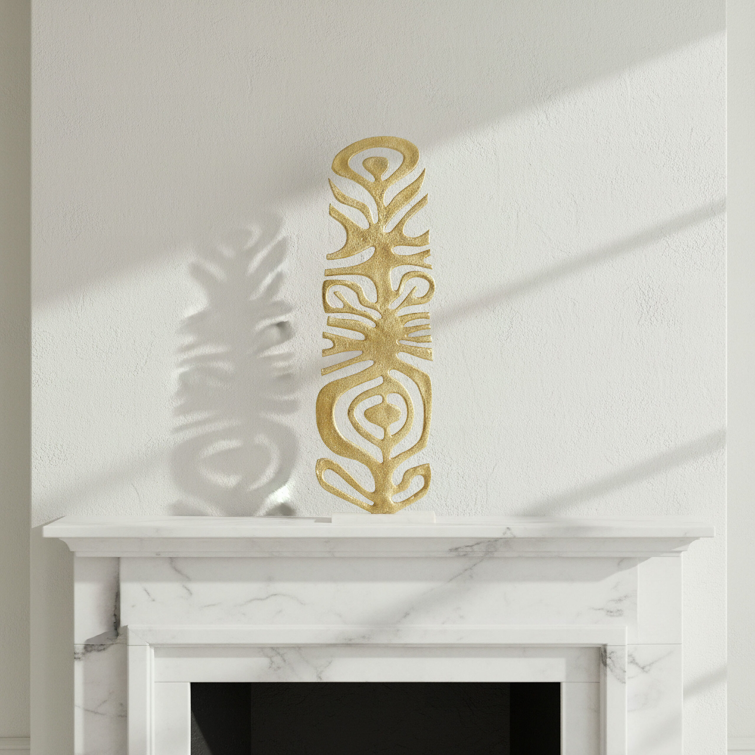 Blake Cutwork Table Accent with Marble Base - 21x8x66 cm