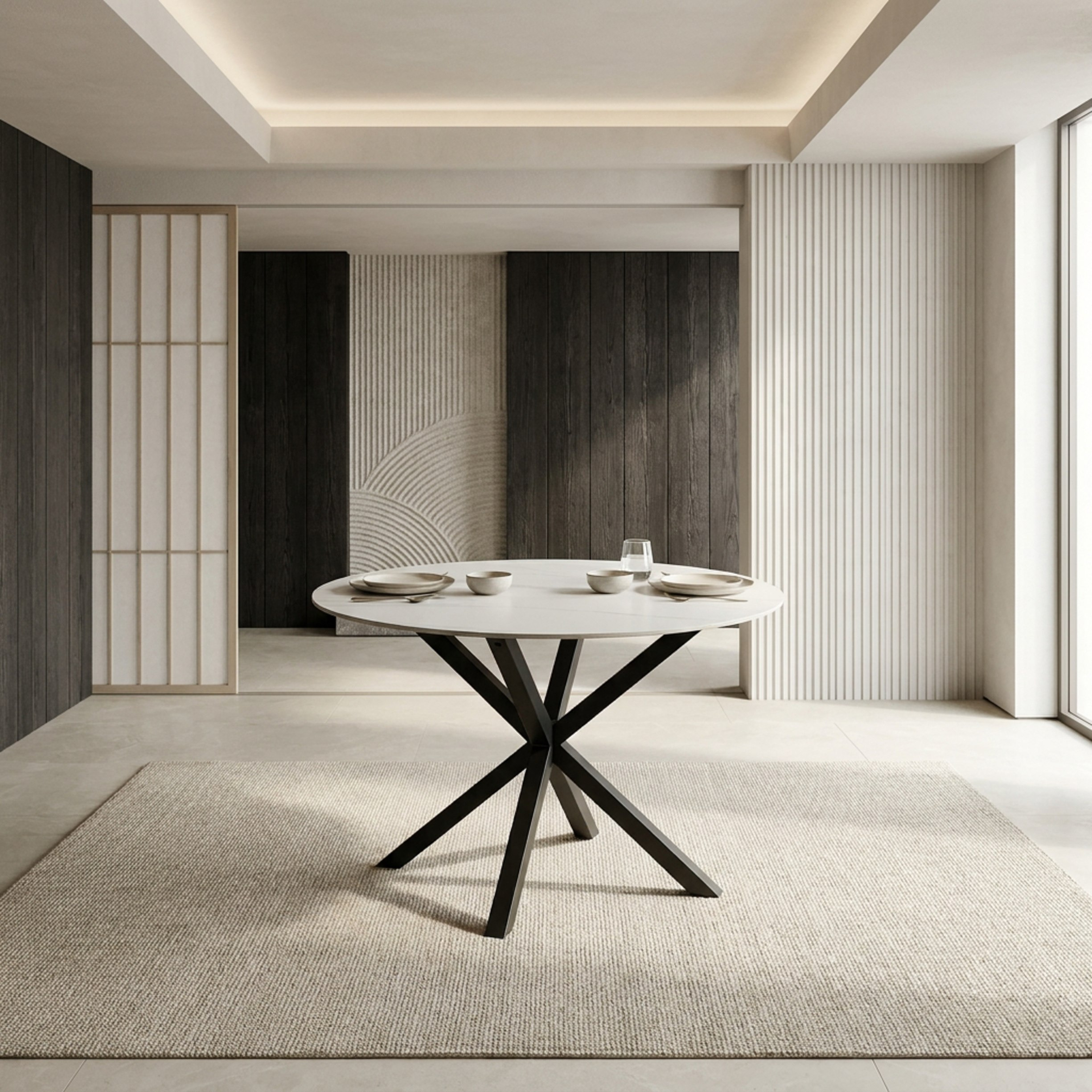 Welwick 4-Seater Round Sintered Stone Dining Table