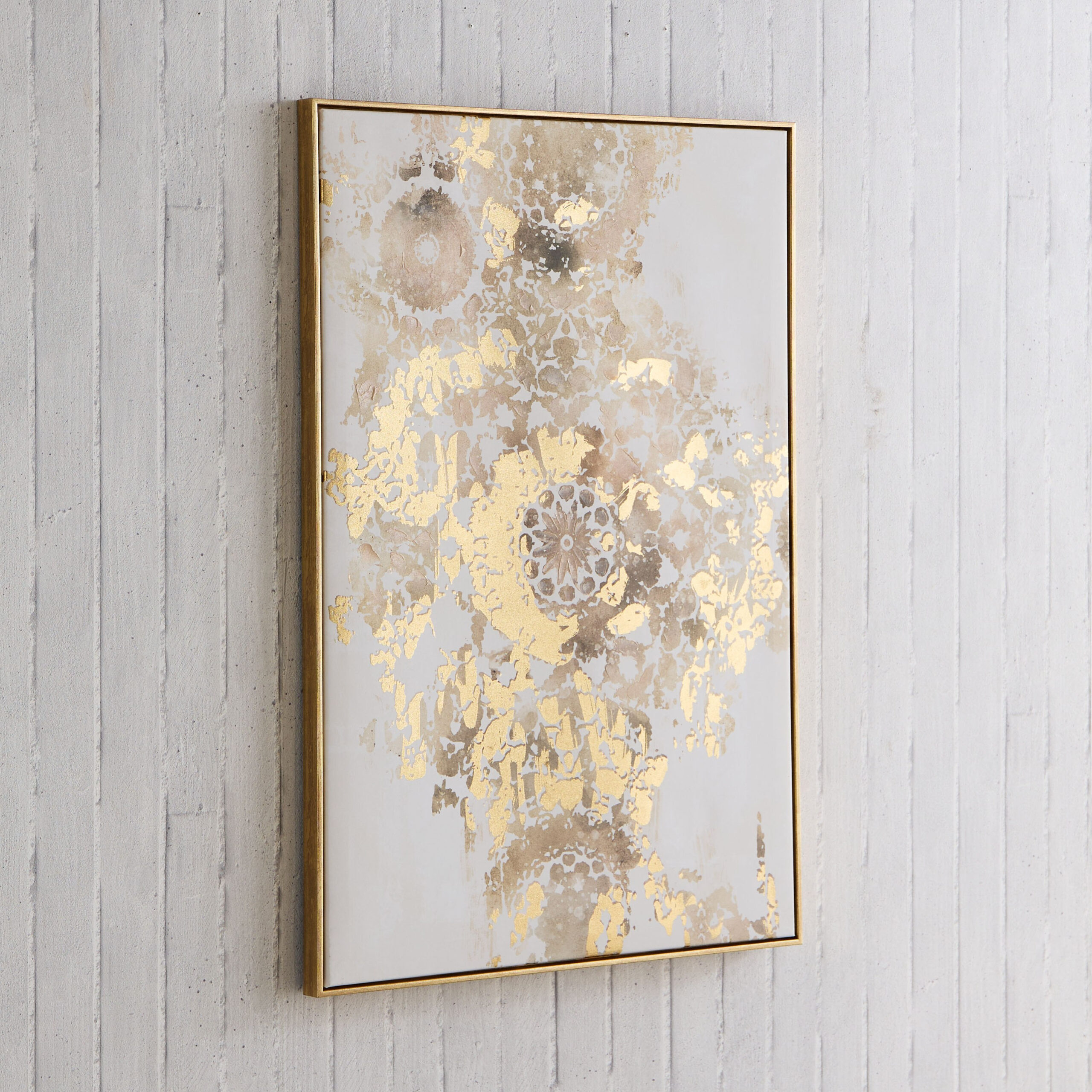 Orson Foil Hand-Painted Abstract Framed Canvas Wall Art - 60x3x90 cm
