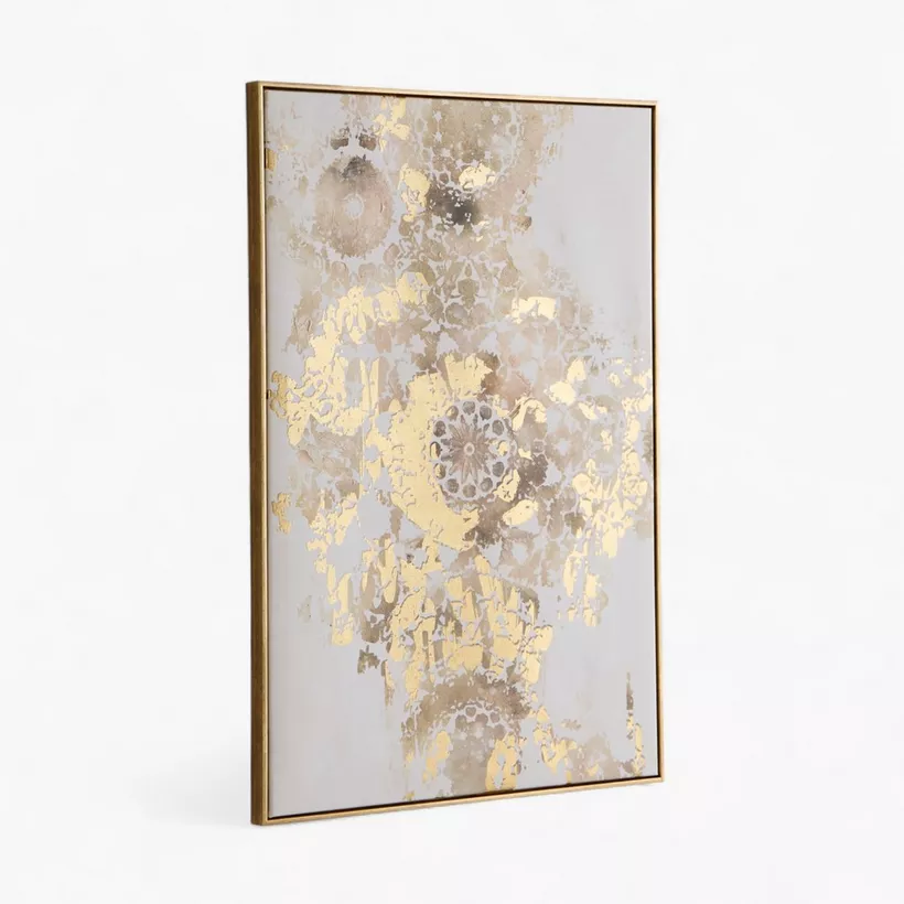 Orson Foil Hand-Painted Abstract Framed Canvas Wall Art - 60x3x90 cm - Image 2