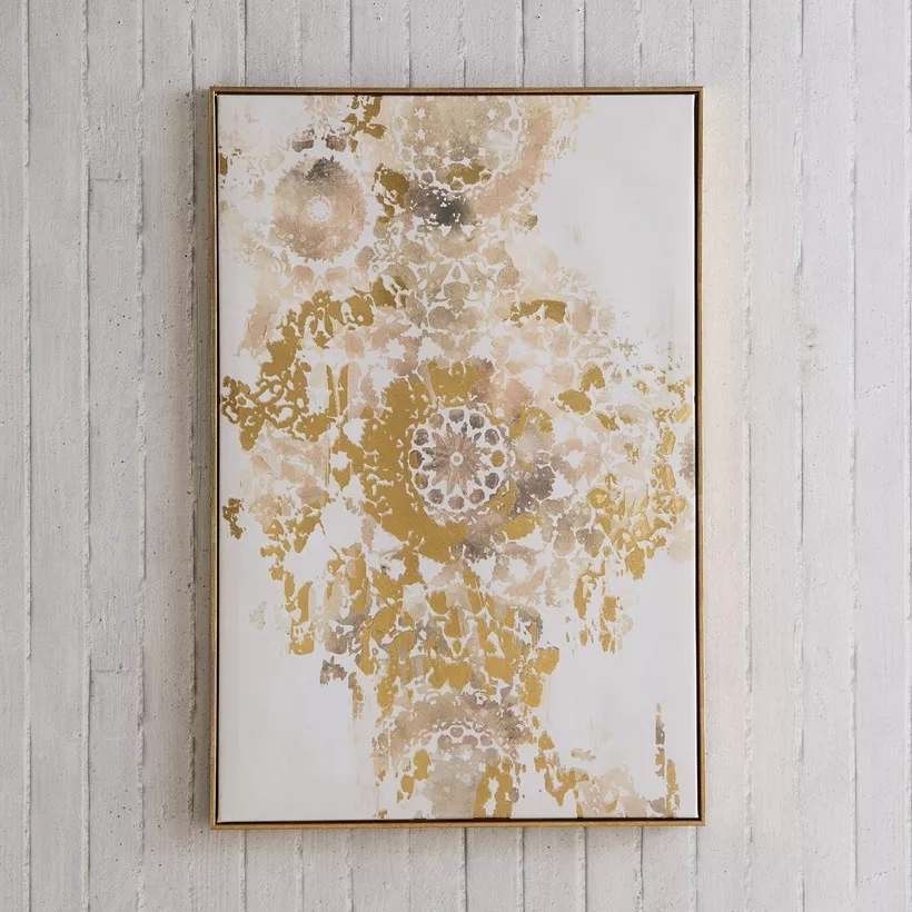 Orson Foil Hand-Painted Abstract Framed Canvas Wall Art - 60x3x90 cm - Image 3