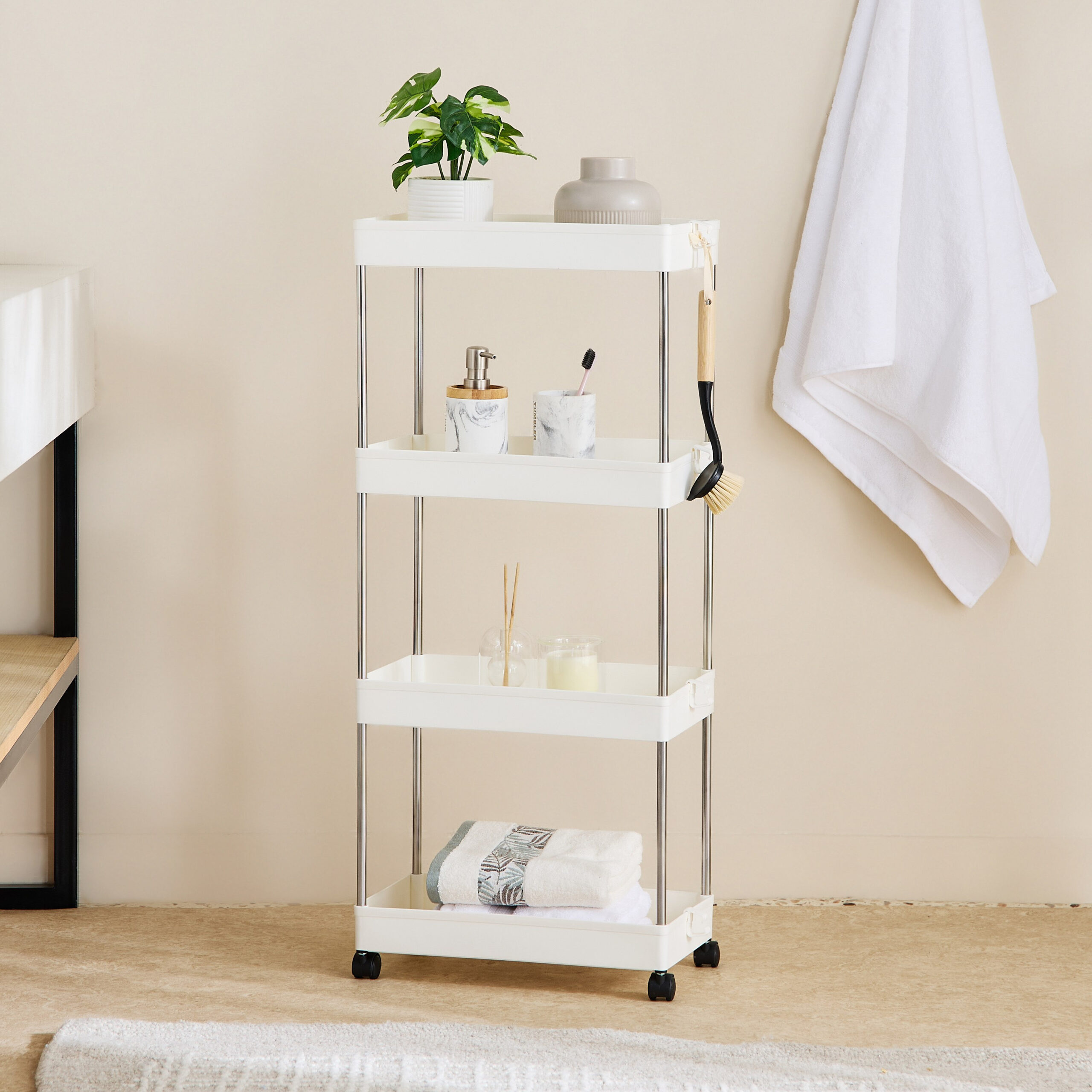 Ovio 4-Tier Storage Trolley - 40x22x86 cm