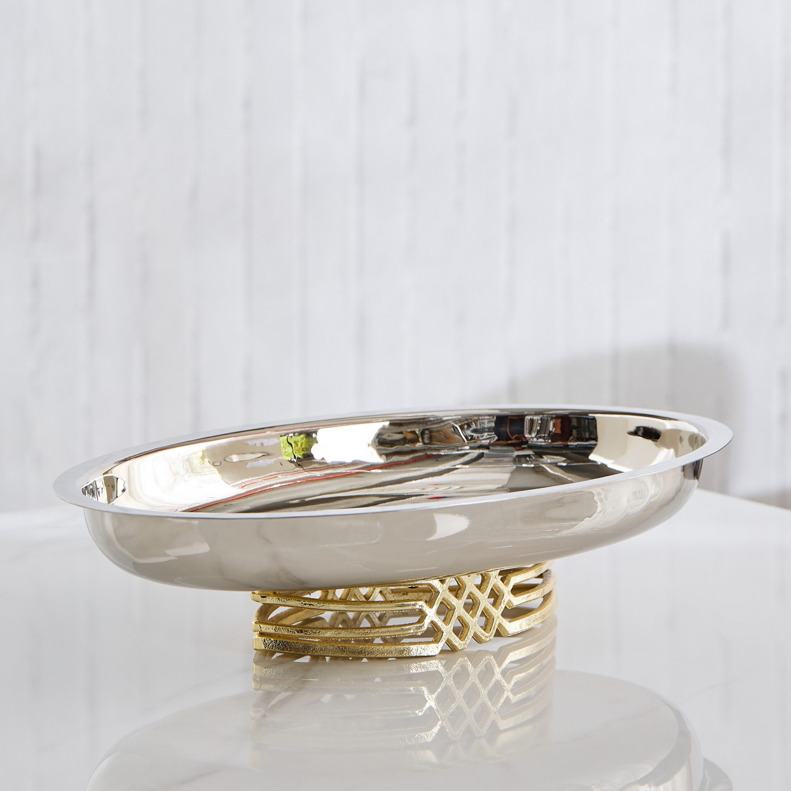 Aniq Stainless Steel Decorative Bowl - 32x26x8 cm