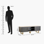 Cavon Fabio Portola 1.6 Metre Solid Wood TV Unit with Genuine Marble Top for TVs up to 70 inches
