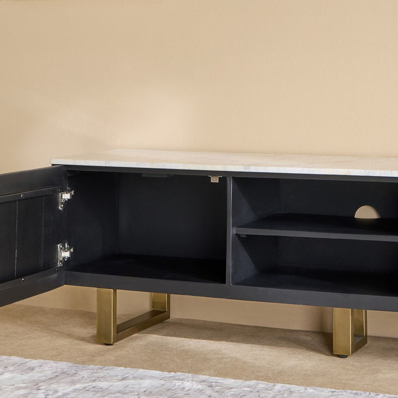 Cavon Fabio Portola 1.6 Metre Solid Wood TV Unit with Genuine Marble Top for TVs up to 70 inches - Image 6