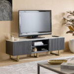 Cavon Fabio Portola 1.6 Metre Solid Wood TV Unit with Genuine Marble Top for TVs up to 70 inches