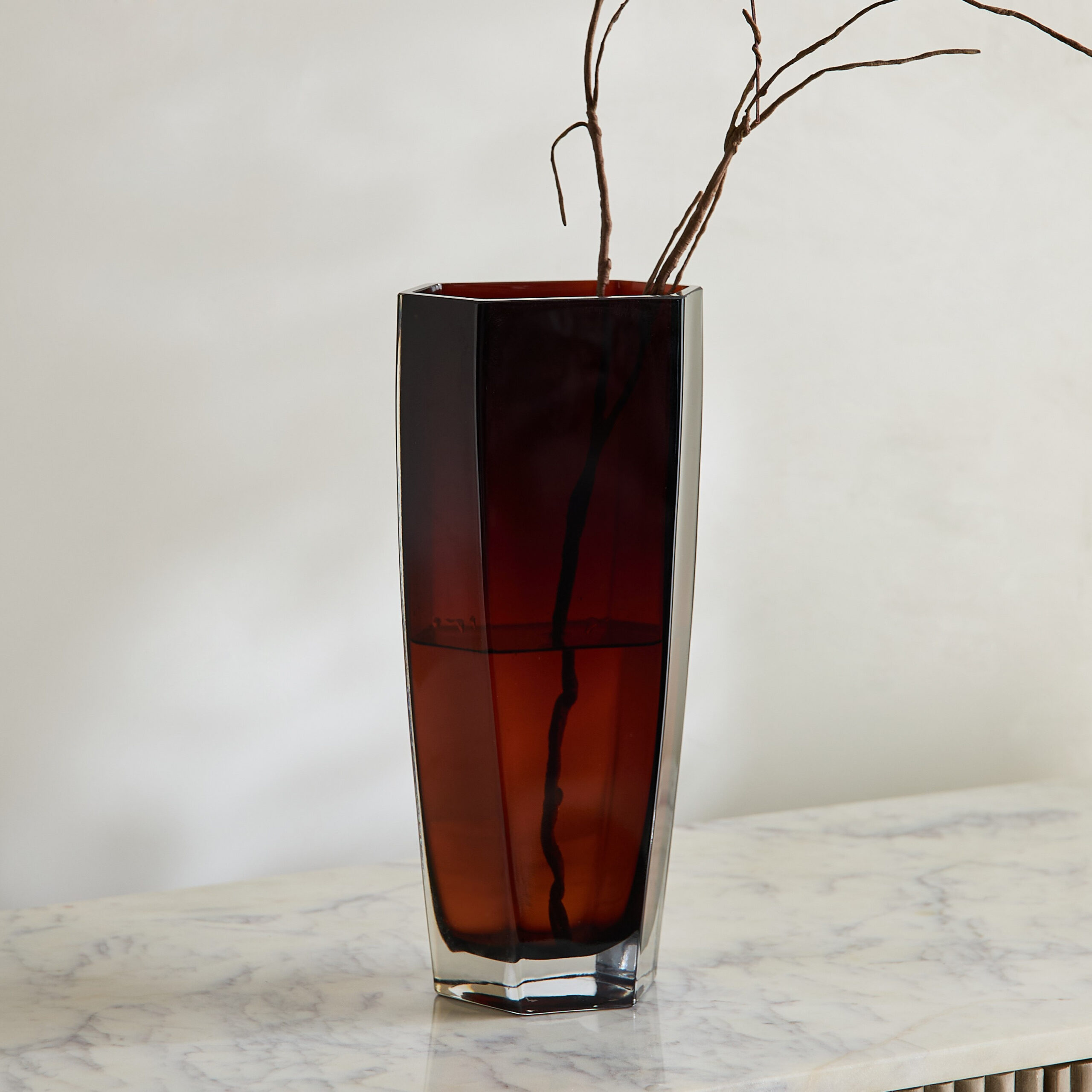 Pedro Decorative Heavy Glass Vase - 13.5x8x24.5 cm