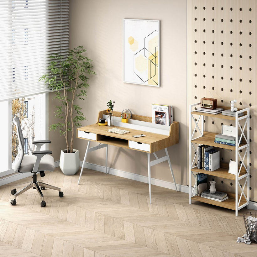 Movo Jade 2-Drawer Study Desk with Book Holder - Image 10