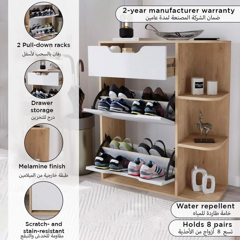 Modulix Fargo Smyrna 8-Pair 2-Door Shoe Cabinet with 1-Drawer - Image 6