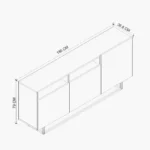 Modulix Skyla Sideboard High TV Unit For TVs up to 75 inches