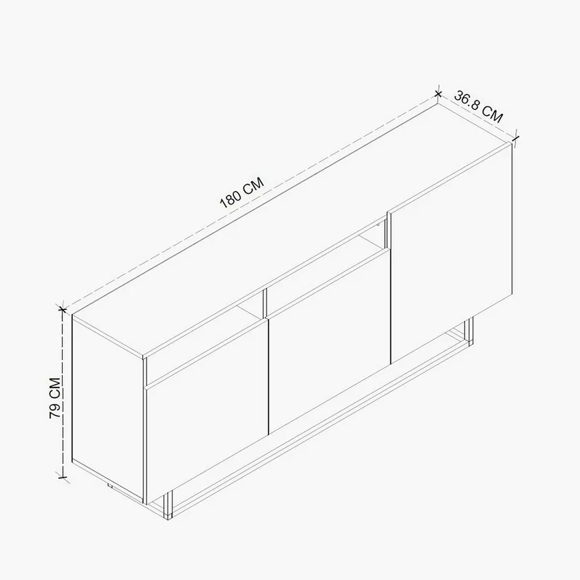 Modulix Skyla Sideboard High TV Unit For TVs up to 75 inches - Image 2