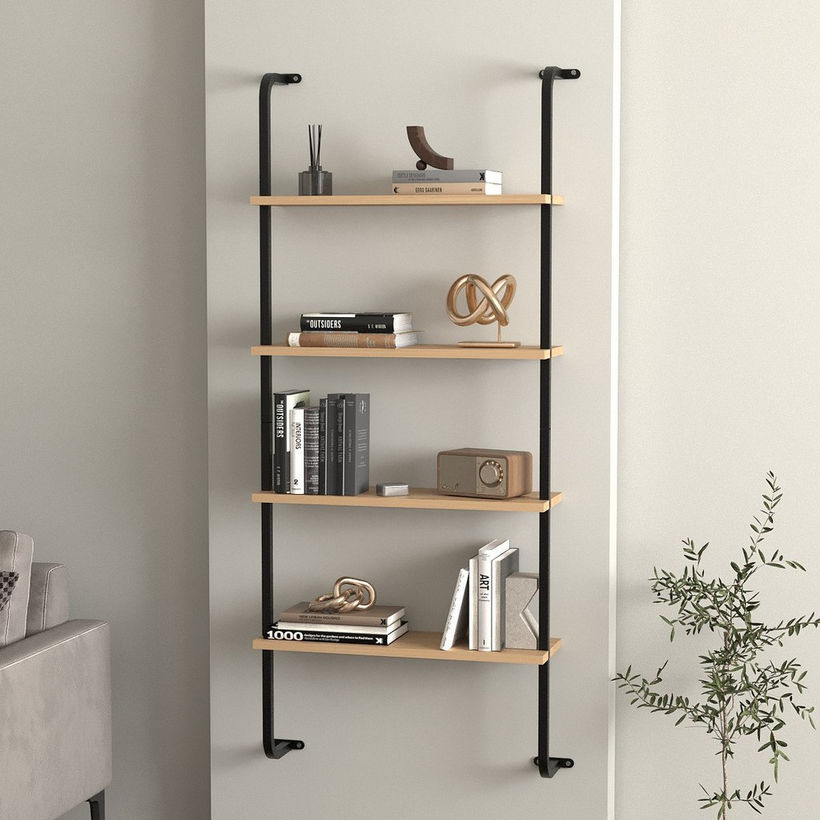 Modulix Fargo Jude 4-Tier Wall Mounted Bookshelf - Image 3