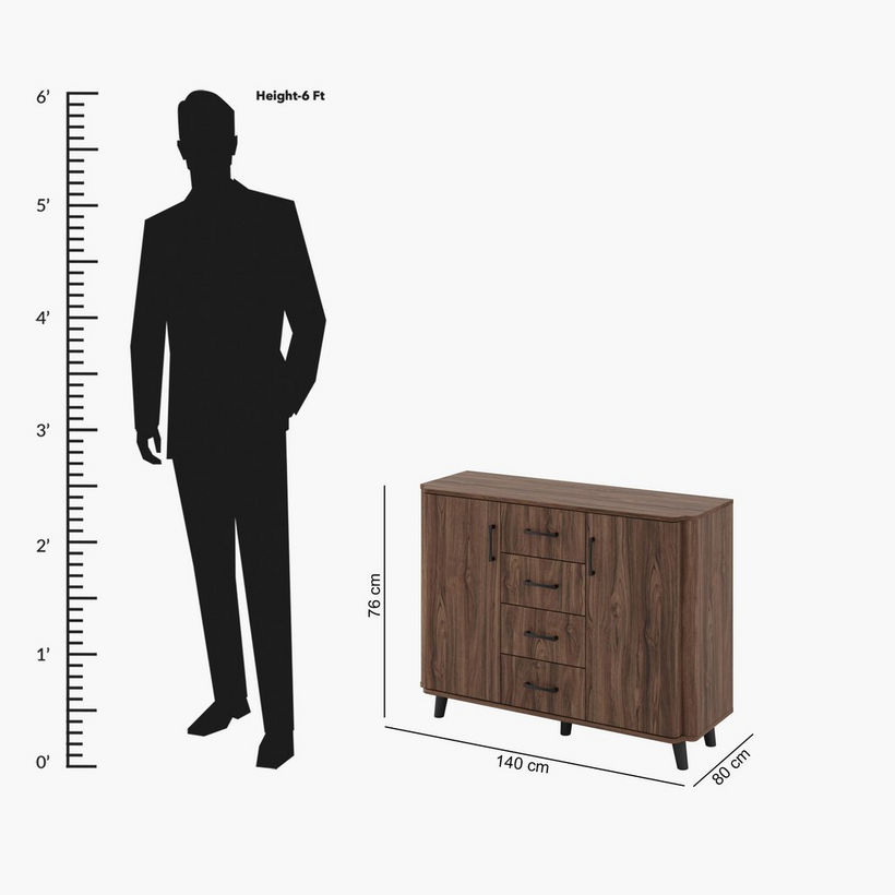 Hannah 1.2 Meter 2-Door Sideboard with 4 Drawers - Image 2