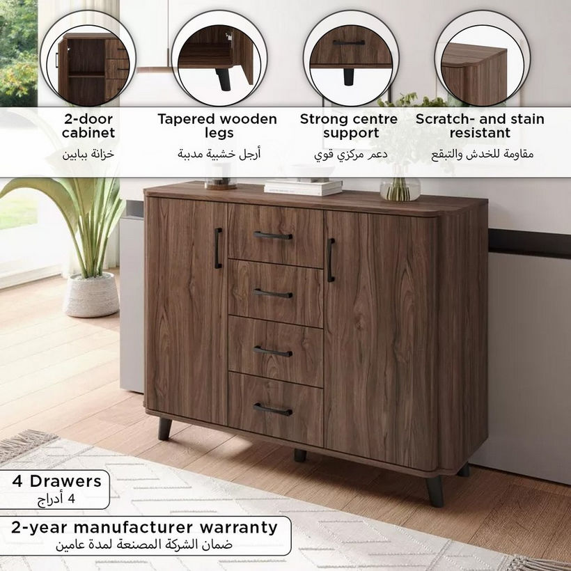 Hannah 1.2 Meter 2-Door Sideboard with 4 Drawers - Image 8