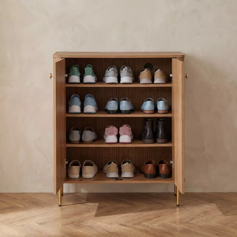 Keira 16-Pair Shoe Cabinet with 2 Doors - Image 4