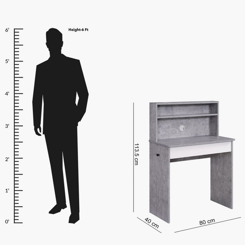 Islet Compact 1-Drawer Study Desk with Hutch - Image 2