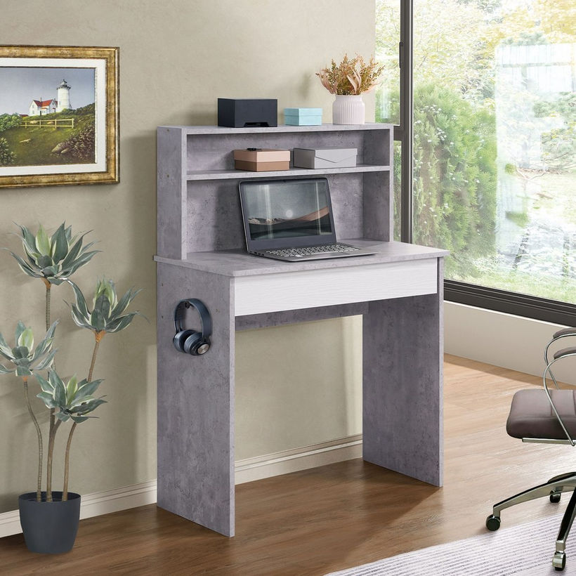 Islet Compact 1-Drawer Study Desk with Hutch - Image 3
