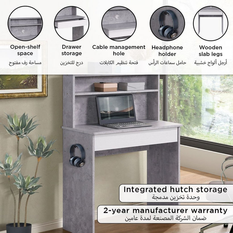 Islet Compact 1-Drawer Study Desk with Hutch - Image 8
