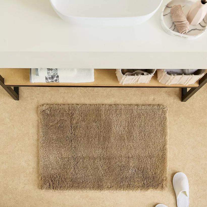Leah Sliky Shag Plush Antiskid Bathmat - 60x90 cm - Image 3