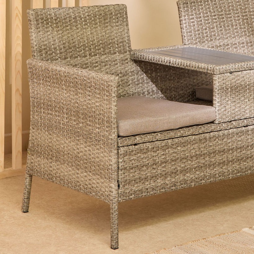 Movo Vera Enzo 2-Seater Outdoor Bench with Attached Table and Cushions - Image 6