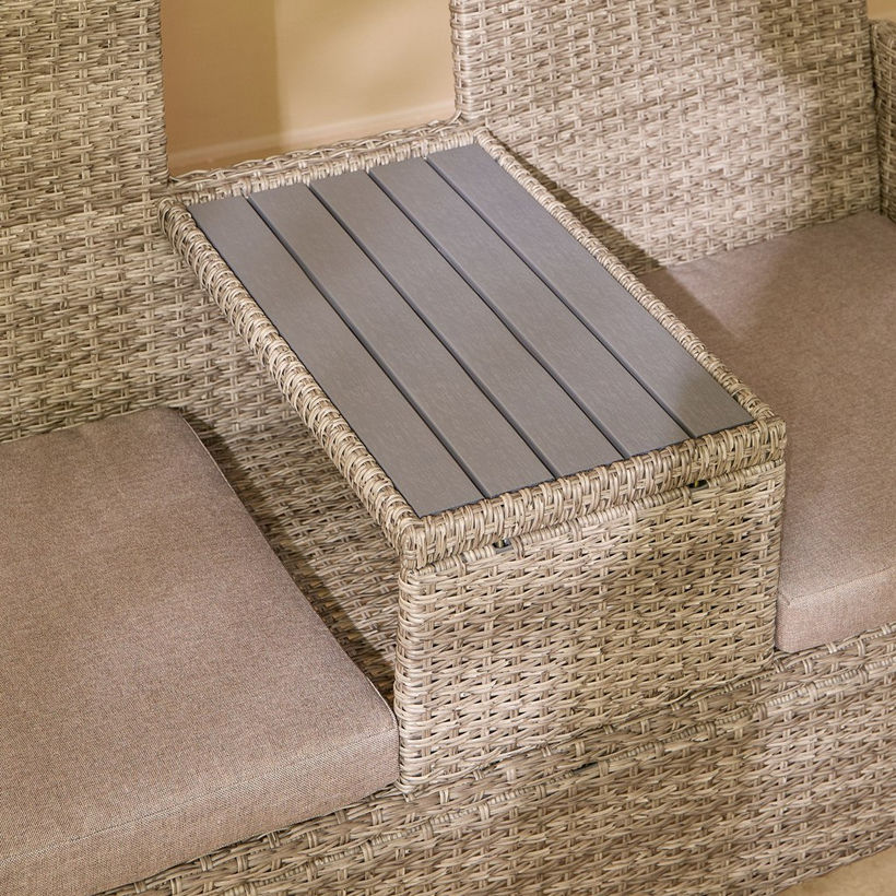 Movo Vera Enzo 2-Seater Outdoor Bench with Attached Table and Cushions - Image 7