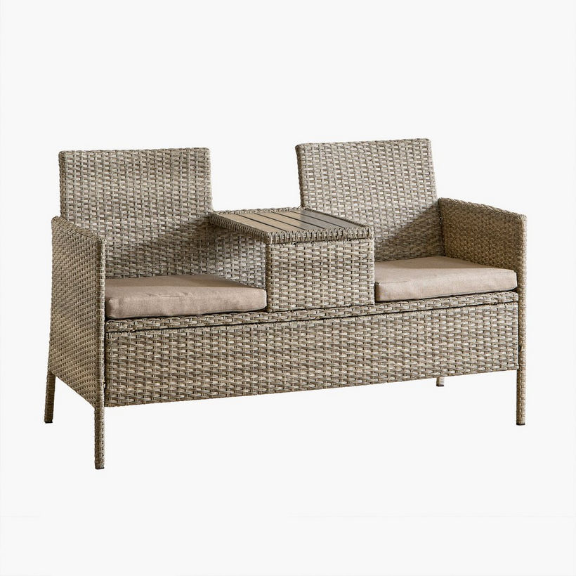Movo Vera Enzo 2-Seater Outdoor Bench with Attached Table and Cushions - Image 9