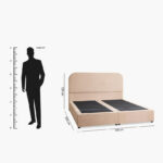 Movo Curvy Adrea Upholstered Queen Bed - 140x200 cm