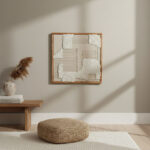 Florenza 3D Solid Wood Framed Abstract Fabric Wall Art - 60x60 cm