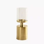 Alpha Metal Leather Textured Pillar Candleholder - 8x8x23 cm