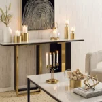 Alpha Metal Leather Textured Pillar Candleholder - 8x8x23 cm