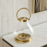 Alpha Metal Leather Textured Pillar Candleholder - 19.5x19.5x20 cm