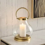Alpha Metal Leather Textured Pillar Candleholder - 19.5x19.5x20 cm